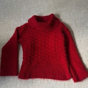 Anthropologie Red Sweater